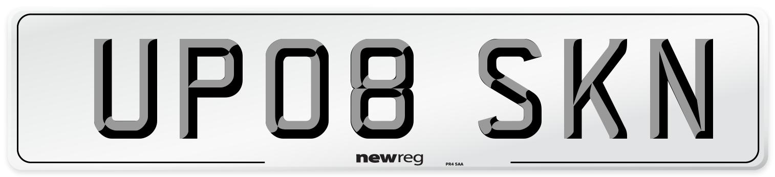 UP08 SKN Number Plate from New Reg